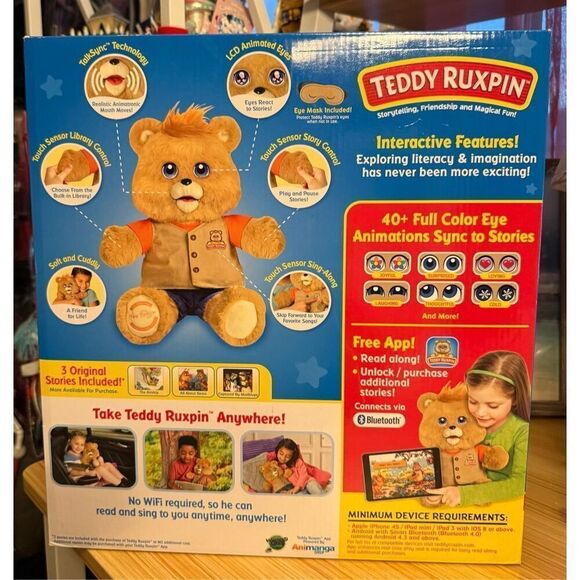 Teddy Ruxpin Animated Talking Storytime Bear Bluetooth LED Eyes 2017 Edition NEW - Picture 7 of 10